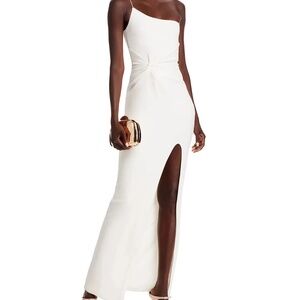 Nookie Lust One-Shoulder Gown Ivory Maxi Dress $339US Size L Made In Australia